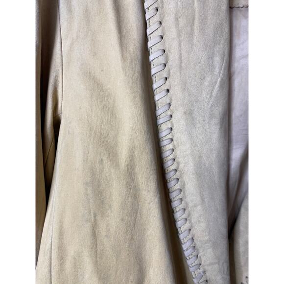 Vintage LNR Women's Size Medium Tan Genuine Leather Jacket Coat 80s - Picture 3 of 8